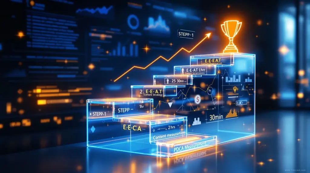 AI人格® Web運用によるE-E-A-T対応SEOの5ステップ実践ロードマップ|基本設定から効果測定まで