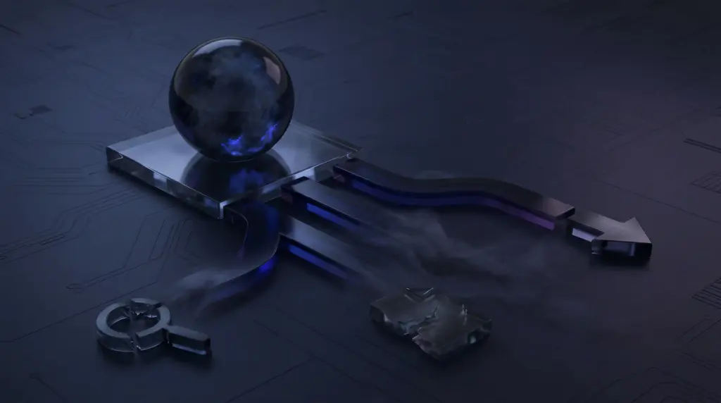 PR TIMES失敗事例を表現する暗いトーンのビジュアル。中央の暗い透明球体（失敗したプレスリリース）から3つの暗い道が伸びるが、すべて途中で消える。壊れた虫眼鏡、破れた紙、一方通行矢印のアイコン。