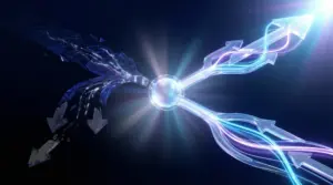 「プレスリリースは意味ない」という誤解から脱却し、5つの戦略でメディア掲載を勝ち取る道筋を視覚化。左側の暗い道（失敗）と右側の明るい道（成功）の対比で、戦略的アプローチの重要性を表現。