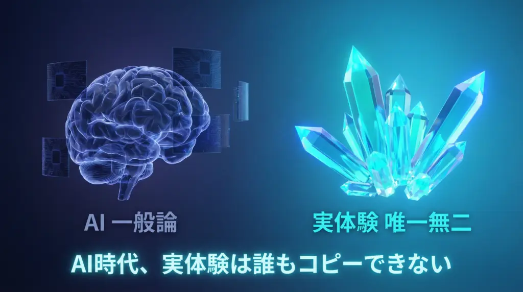 AI一般論 vs 実体験唯一無二|AI時代、実体験は誰もコピーできない