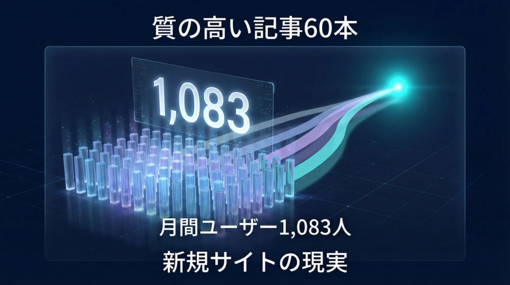 質の高い記事60本で月間ユーザー1,083人｜新規サイトの現実