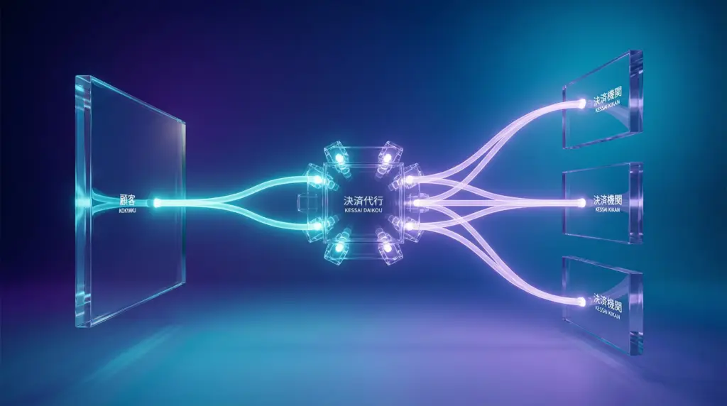 決済代行サービスの仕組み｜顧客・決済代行・決済機関の3者間関係