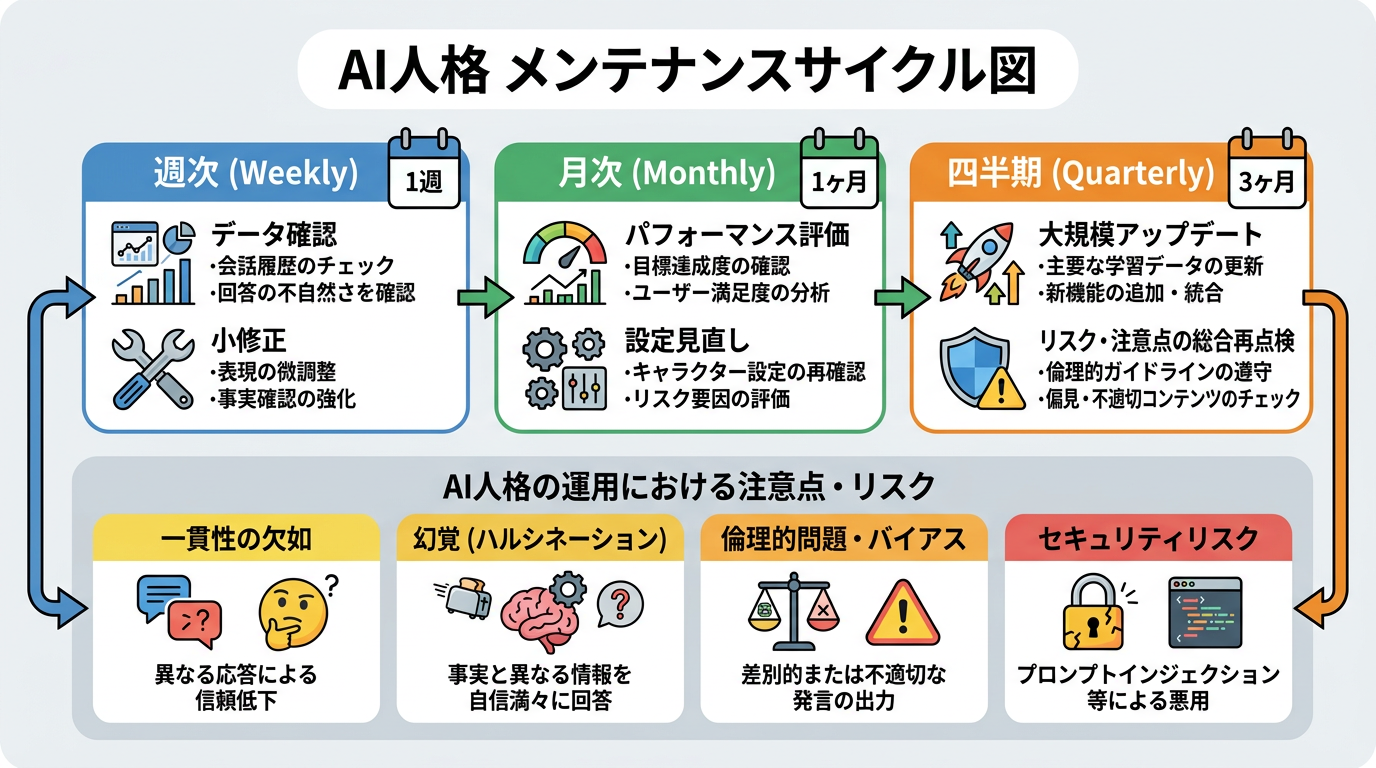 週次・月次・四半期のメンテナンスサイクル図