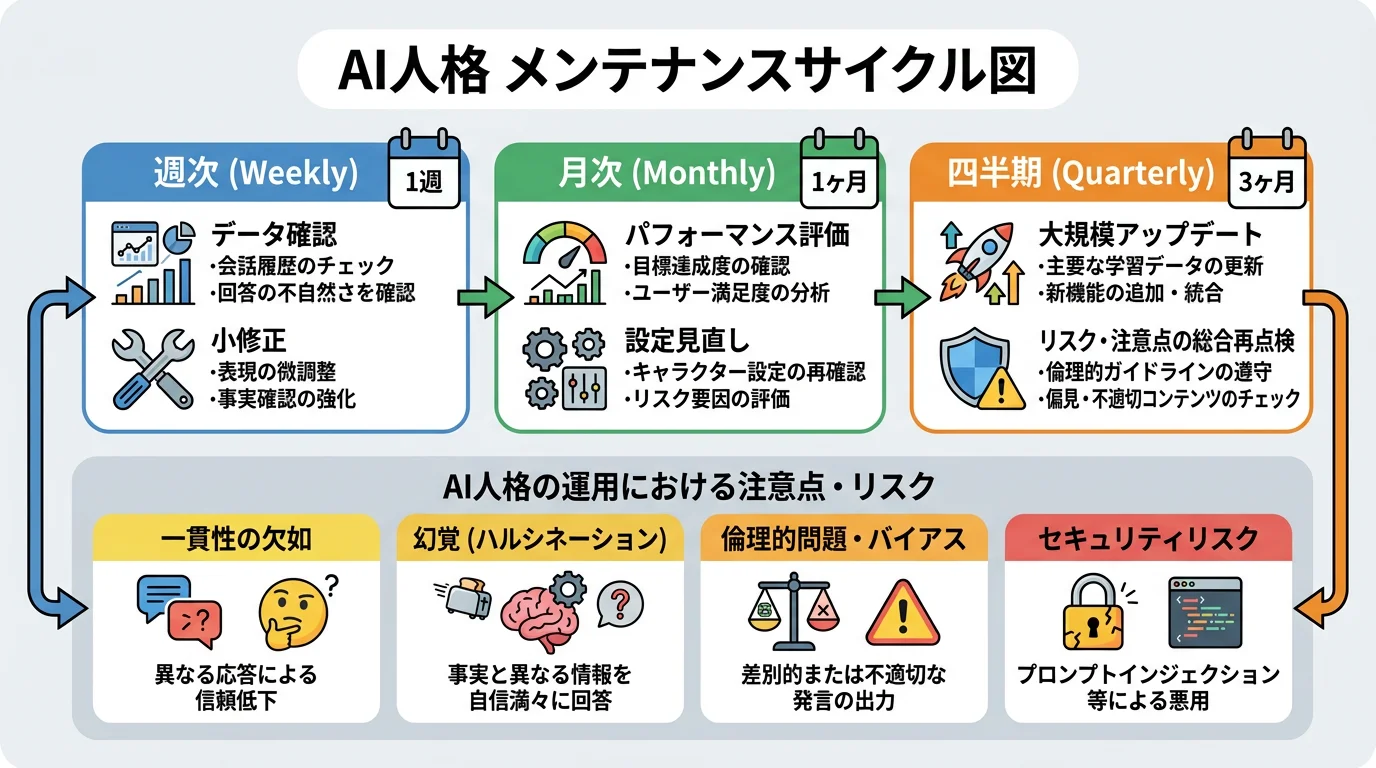 週次・月次・四半期のメンテナンスサイクル図