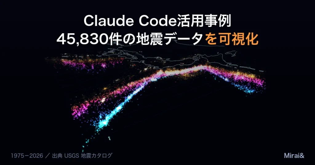 Claude Code活用事例｜45,830件の地震データを緯度・経度・深さのまま3次元に配置し、日本列島の下に沈み込む板が現れた実際の描画